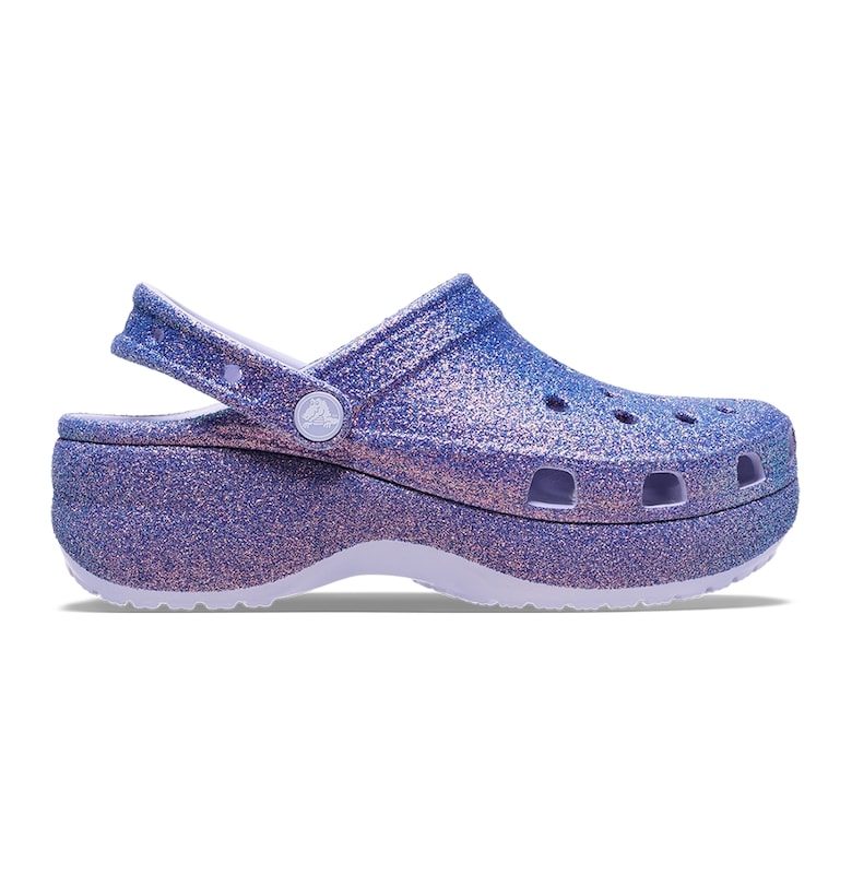 Крокс с каишка на петата и брокат Crocs