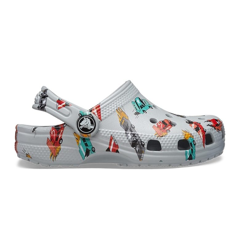 Крокс с каишка на петата и принт Crocs