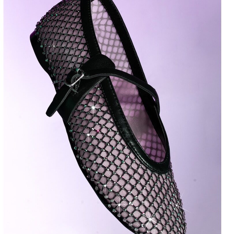 Мрежести пантофки с декоративни камъни Steve Madden