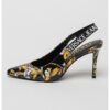 Обувки от еко кожа с ток стилето и отворена пета Versace Jeans Couture