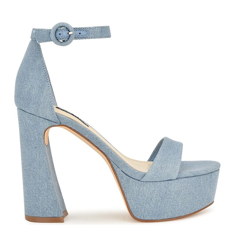 Сандали Ivana от деним с масивен ток NINE WEST