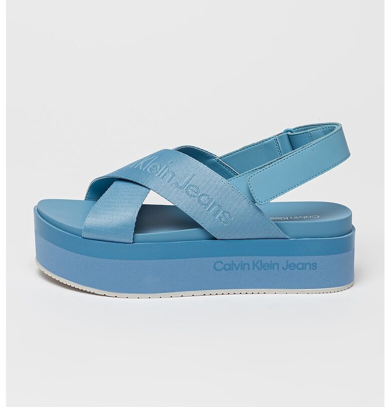 Сандали с равна платформа и лого CALVIN KLEIN JEANS