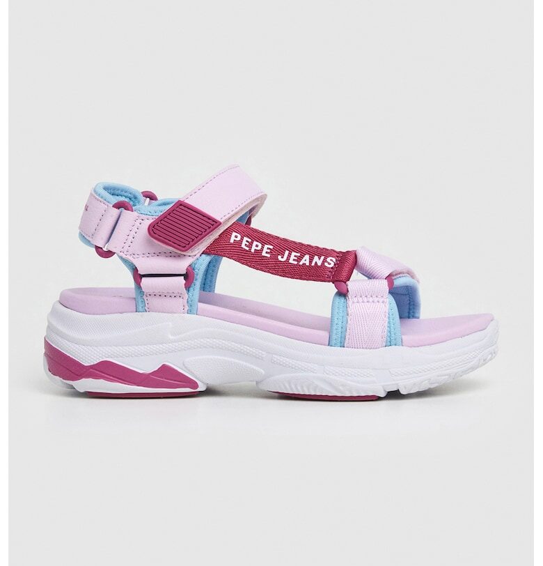 Скосени сандали от еко кожа и текстил Pepe Jeans London