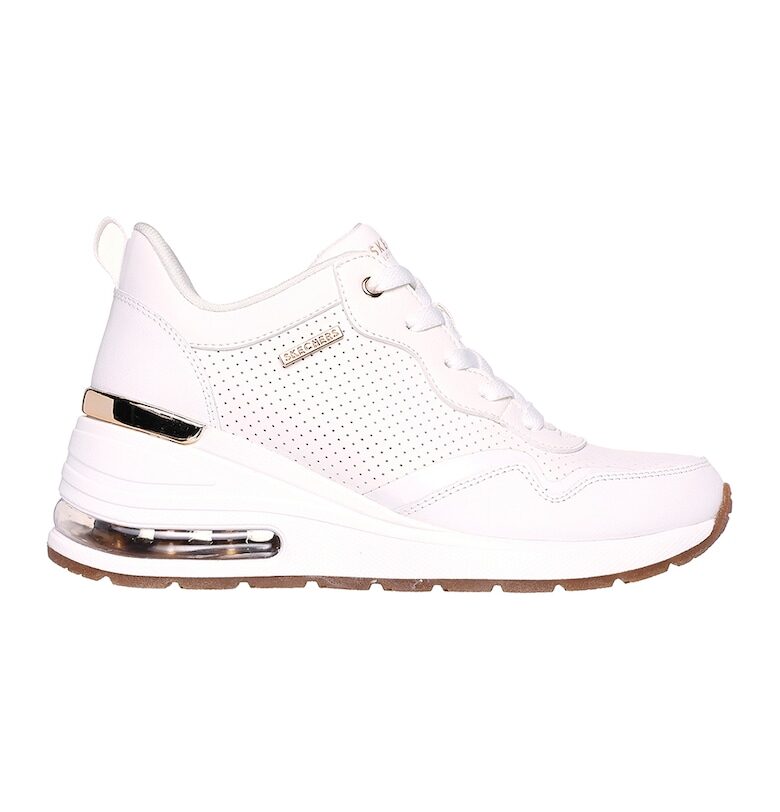 Скосени спортни обувки от еко кожа с перфорации Skechers