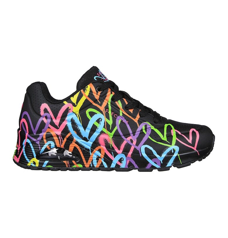 Спортни обувки Uno-Highlight Love от еко кожа с контрасти Skechers