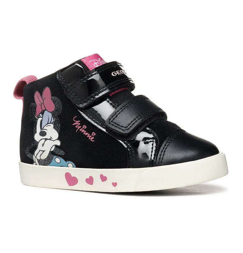 Спортни обувки от велур с декорации и детайл с Minnie Mouse Geox