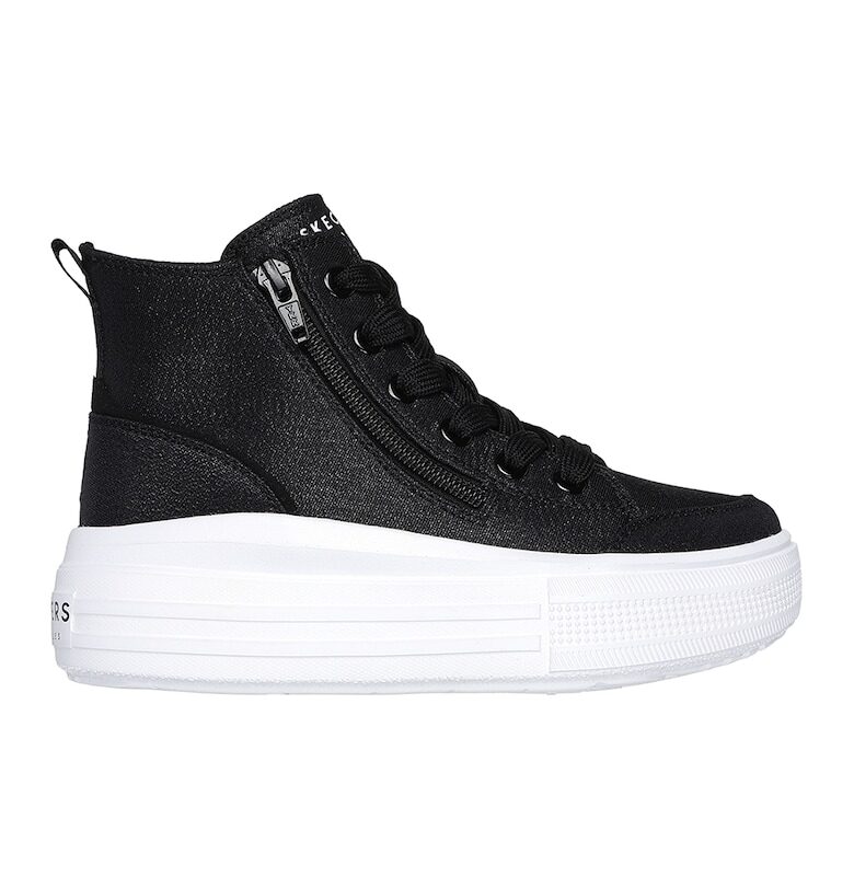 Спортни обувки от еко кожа с висока равна платформа Skechers