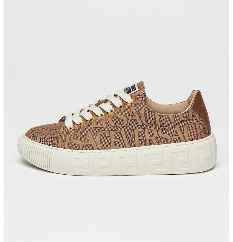 Спортни обувки от жакард и кожа с лого Versace