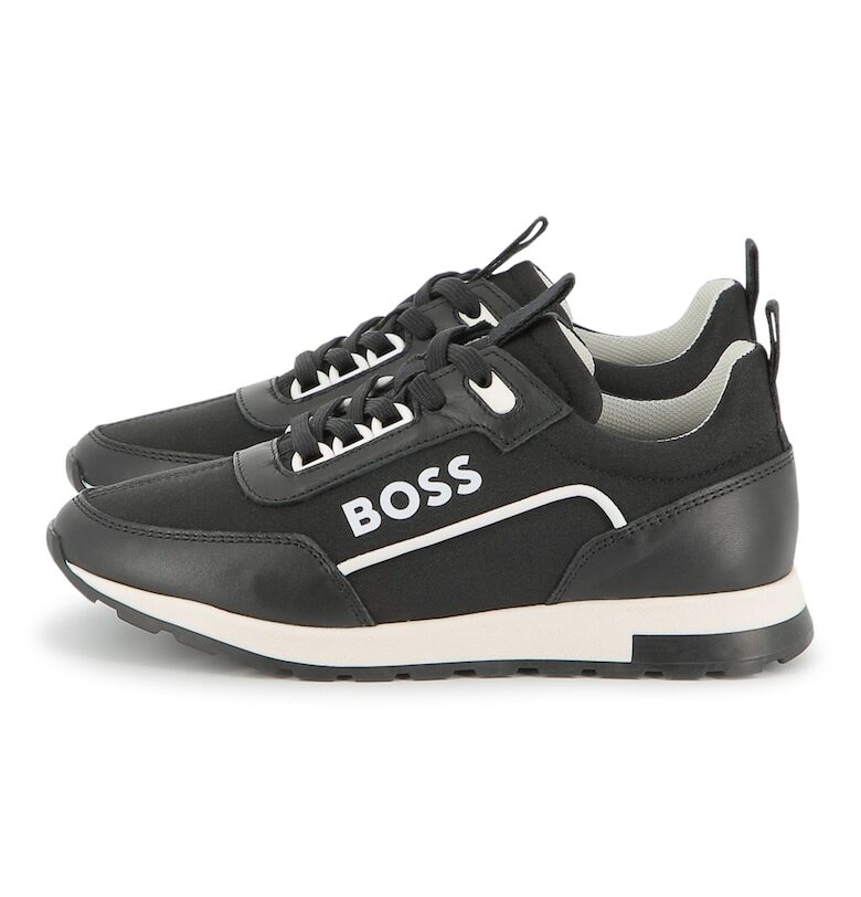 Спортни обувки с кожа BOSS Kidswear