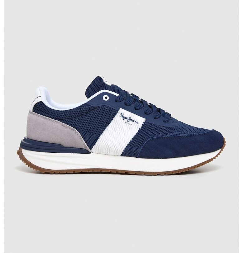 Спортни обувки с мрежести зони и велур Pepe Jeans London