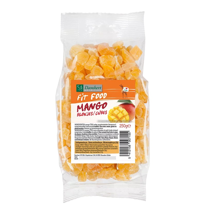 Сушен плод от манго на кубчета