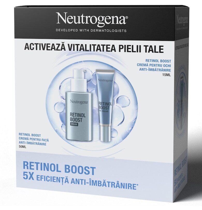Kомплект ® Retinol Boost: Крем за лице против стареене - 50 мл + Околоочен крем против стареене - 15 мл Neutrogena