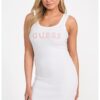 Вталена рокля с бродирано лого GUESS