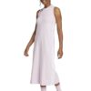 Дълга рокля с памук и цепка встрани adidas Sportswear