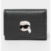 Кожено портмоне Ikonik с лого Karl Lagerfeld