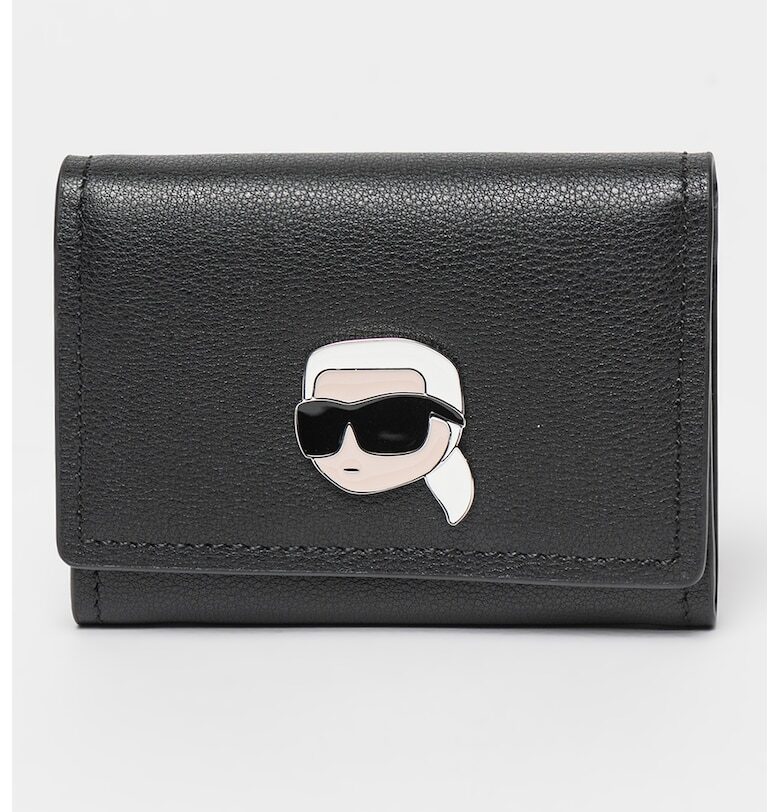 Кожено портмоне Ikonik с лого Karl Lagerfeld