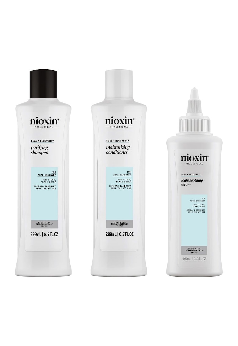 Комплект  System Recovery против пърхот за раздразнен и сърбящ скалп: Шампоан - 200 мл + Балсам - 200 мл + Лечение - 100 мл Nioxin