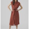 Миди рокля-риза с лен Vero Moda