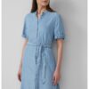 Миди рокля тип риза от шамбре sOliver