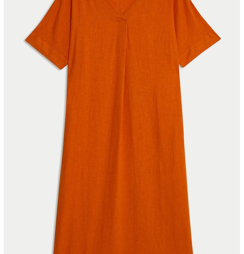 Миди шпиц рокля с лен Marks  Spencer