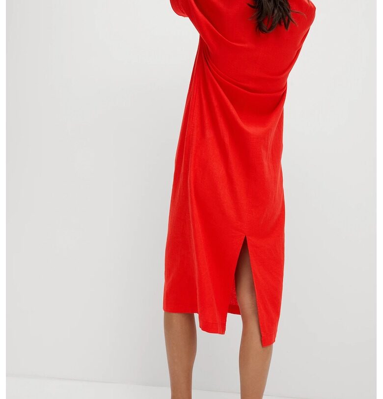 Миди шпиц рокля с лен Marks  Spencer