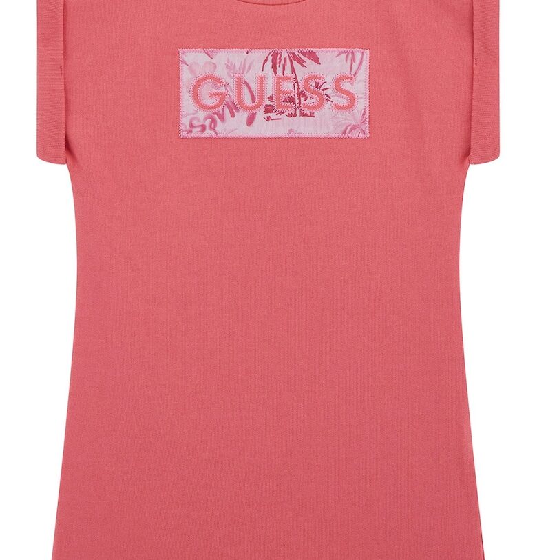Памучна рокля-тениска GUESS KIDS