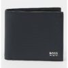 Портфейл от еко кожа с двойно прегъване и лого BOSS