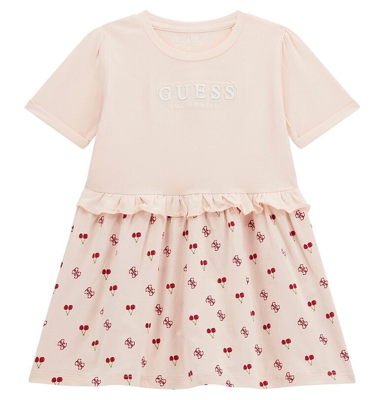Разкроена рокля с бродирано лого GUESS KIDS
