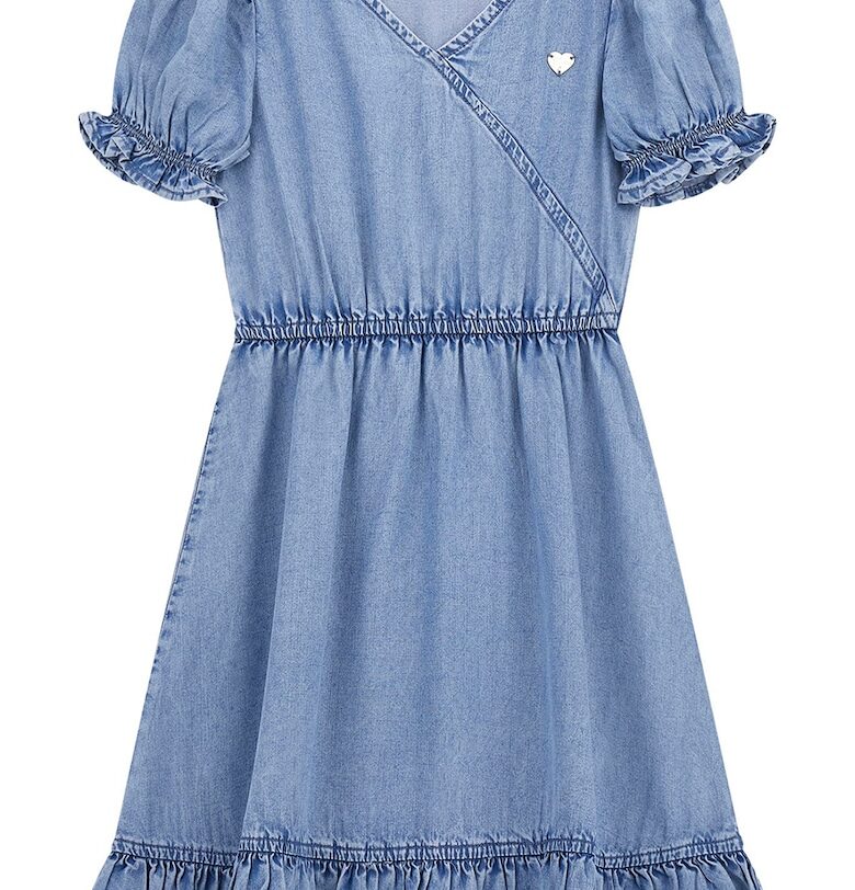 Разкроена рокля с лиосел GUESS KIDS