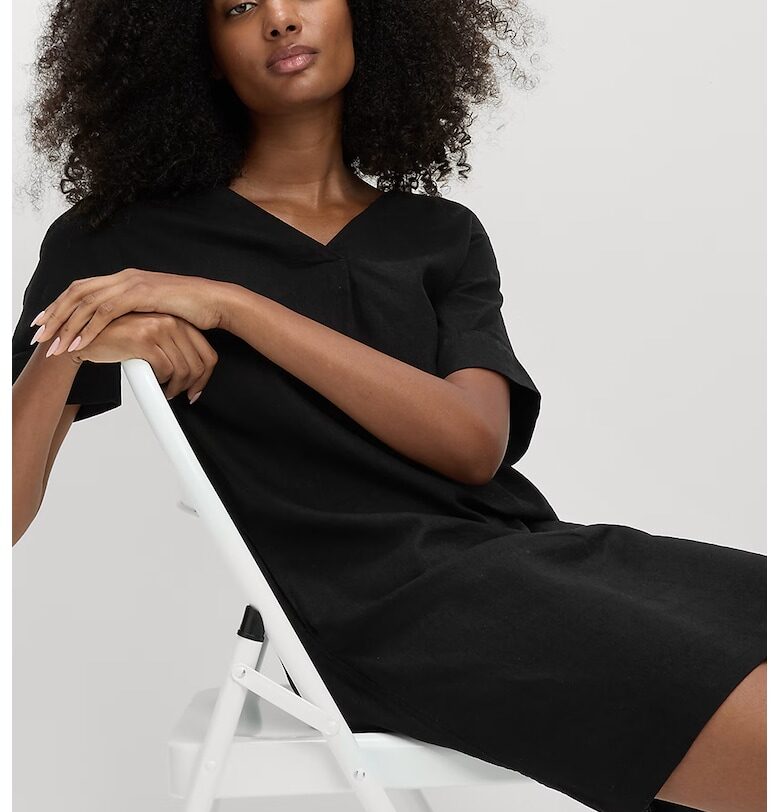 Рокля с лен с шпиц Marks  Spencer