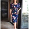 Рокля с овално деколте и бухнали ръкави CAMISSI