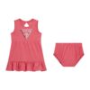 Рокля с памук с набирания и гащички - 2 части GUESS KIDS