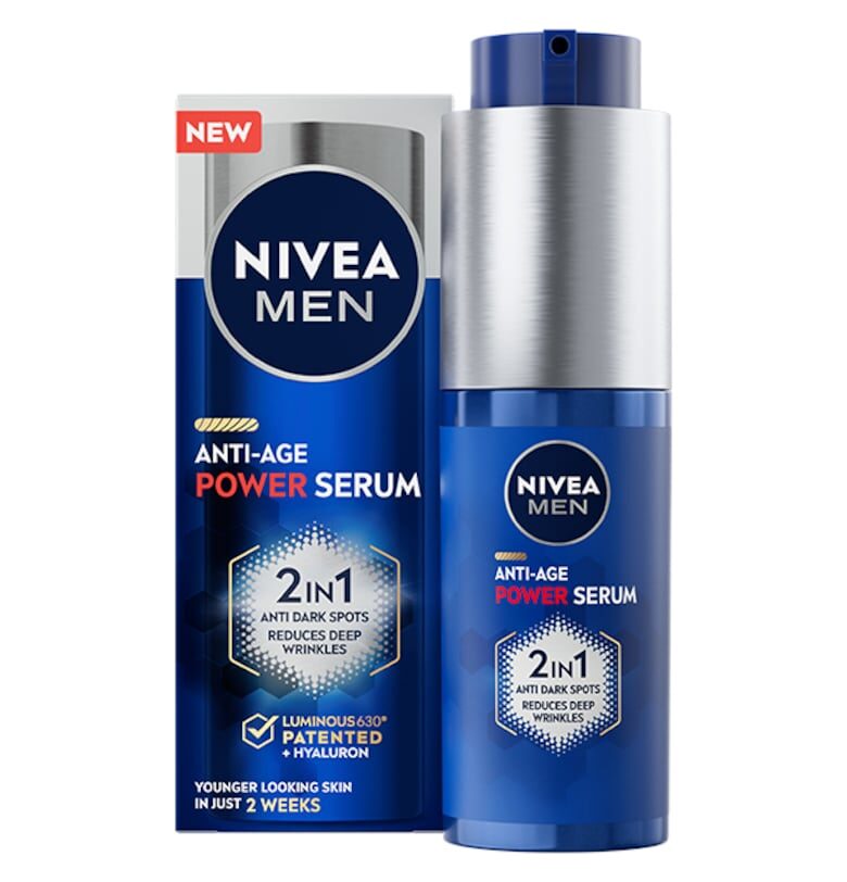 Серум  Anti-Age Power 2in1 с хиалуронова киселина и блясък 630 - 30 мл Nivea Men