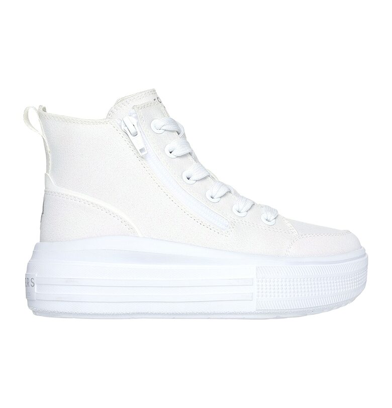 Спортни обувки от еко кожа с висока равна платформа Skechers