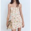 Флорална къса рокля Mango