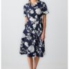Флорална миди рокля с колан JIMMY KEY