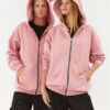 2005 Суитшърт Unisex Studded Horned Lucy Zip Розов Relaxed Fit за Унисекс цена