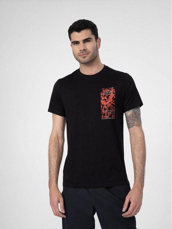 4F Тишърт 4FSS23TTSHM487 Черен Regular Fit за Мъже цена