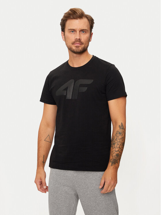 4F Тишърт 4FWMM00TTSHM1844 Черен Regular Fit за Мъже цена