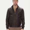 Aeronautica Militare Кожено яке 251PN5043PL199 Кафяв Regular Fit за Мъже цена