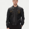 Aeronautica Militare Кожено яке 251PN5046PL265 Черен Regular Fit за Мъже цена