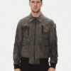 Aeronautica Militare Кожено яке 251PN5047PL00300 Сив Regular Fit за Мъже цена