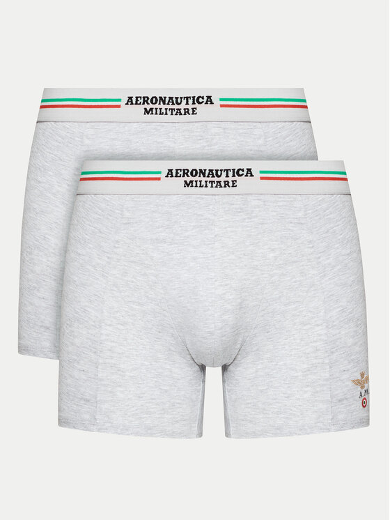 Aeronautica Militare Комплект 2 чифта боксерки AM1UBX002 Сив за Мъже цена
