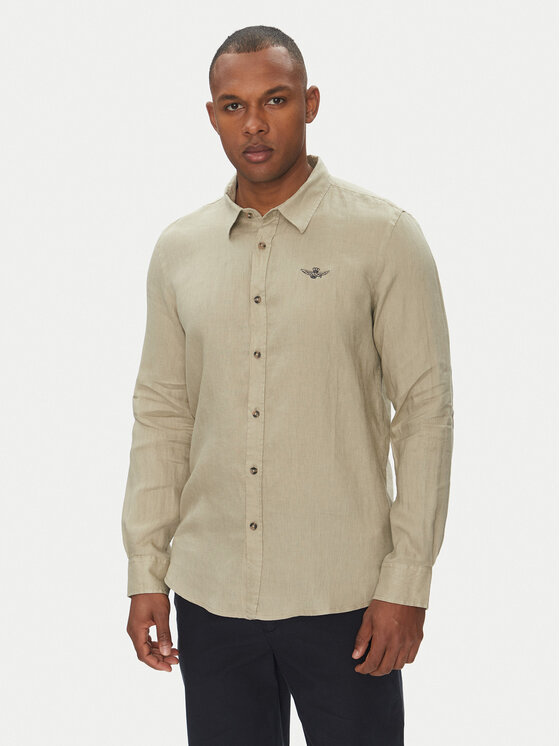 Aeronautica Militare Риза 251CA1239CT3089 Бежов Regular Fit за Мъже цена