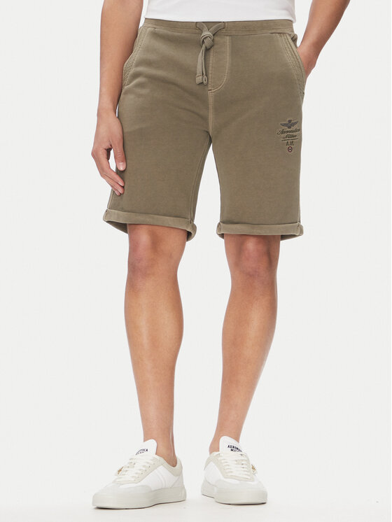 Aeronautica Militare Спортни шорти 251BF016F583 Каки Regular Fit за Мъже цена