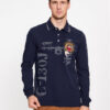 Aeronautica Militare Тениска с яка и копчета 232PO1742P318 Тъмносин Regular Fit за Мъже цена