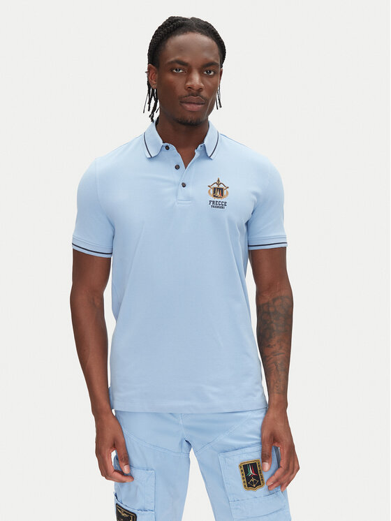 Aeronautica Militare Тениска с яка и копчета 251PO1850P191 Син Slim Fit за Мъже цена