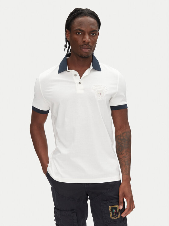 Aeronautica Militare Тениска с яка и копчета 251PO1863J682 Бял Regular Fit за Мъже цена