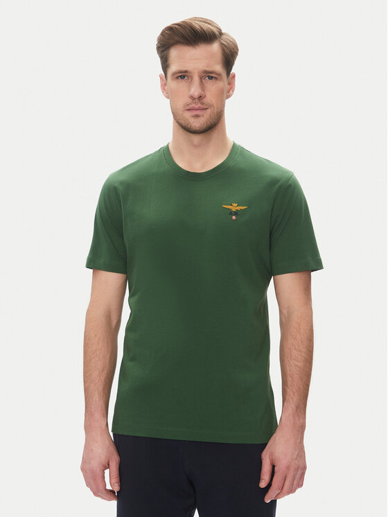 Aeronautica Militare Тишърт 251TS1580J372 Зелен Regular Fit за Мъже цена