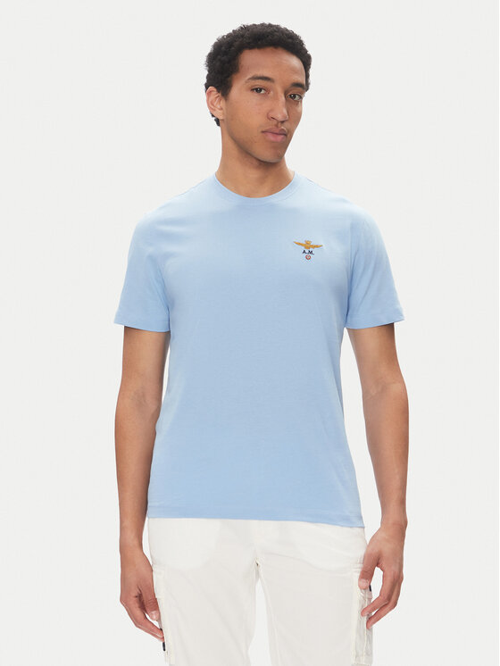 Aeronautica Militare Тишърт 251TS1580J372 Светлосиньо Regular Fit за Мъже цена